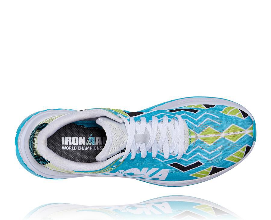 Running Shoes Mens - Hoka One One Ironman Kona Carbon X - Blue/White - JQXTWHK-75